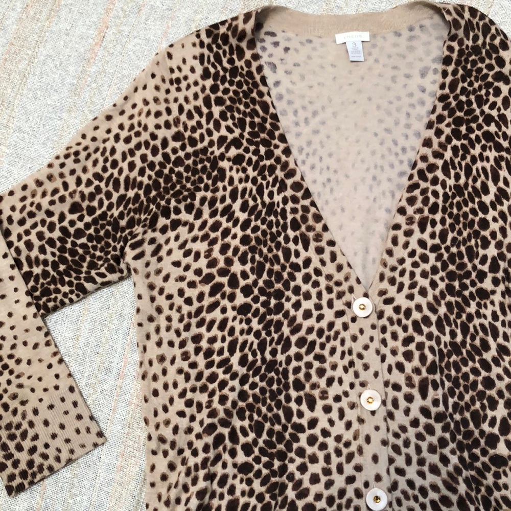 Chico’s Cheetah Rhinestone sweater